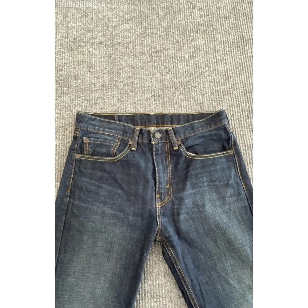 Levi's Men's 505 Regular Fit Straight Leg Jeans Dark Wash Indigo Blue Sz 31x32